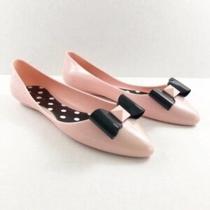 KATE SPADE Jelly Pink Ballerina Bow Flats 